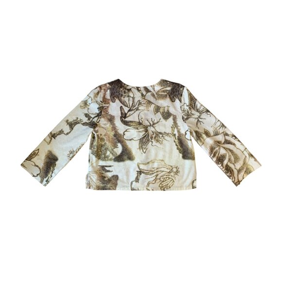 Linda Lundstrom Lightweight Jacket Crop Button Up Floral Coastal Mediterranean - Picture 5 of 16